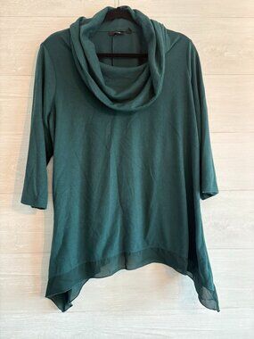 Apt 9 In Green Top Long Sleeve 0X cowl neck